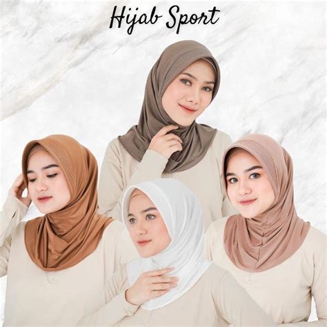 varian warna dan model jilbab bergo sport putih